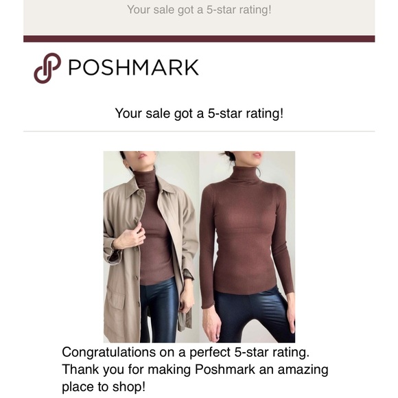 SOFT SLIM FIT TURTLENECK TOP - BROWN - Picture 3 of 9